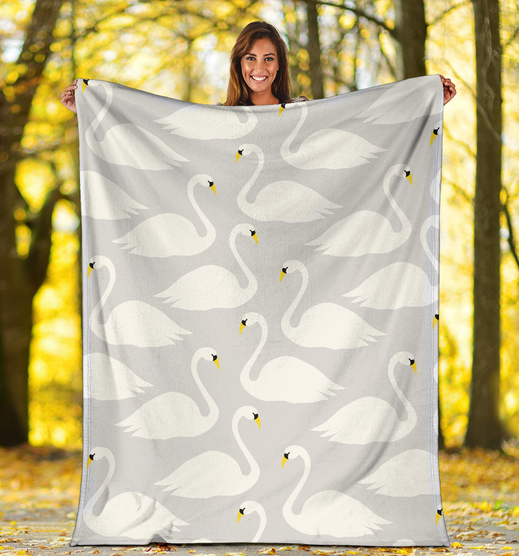 Swan Pattern Print Design 02 Premium Blanket