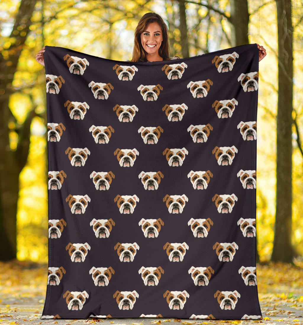 Bulldogs Pattern Print Design 03 Premium Blanket