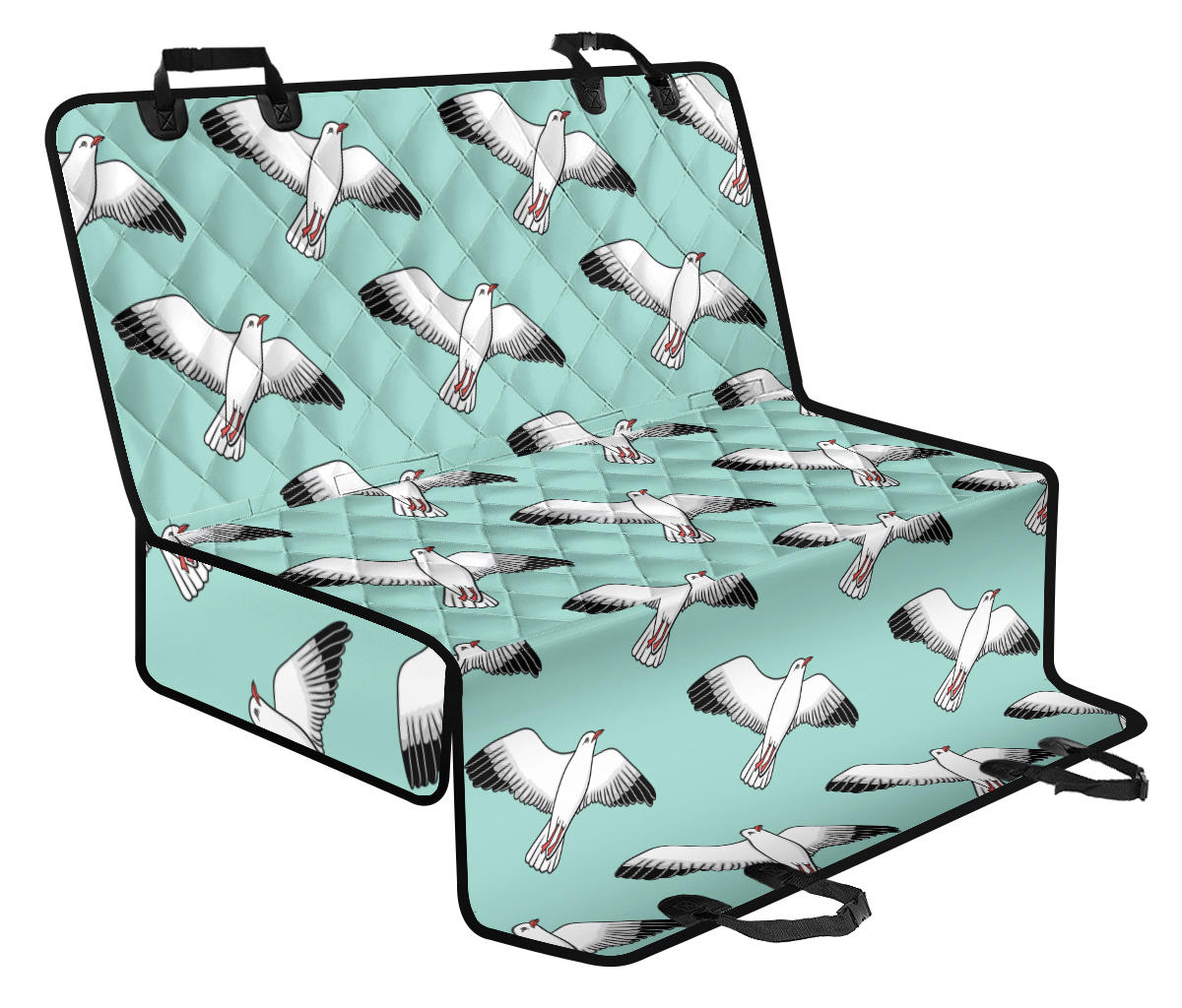 Pigeon Pattern Print Design 02 Rear Dog Car Seat Cover Hammock
