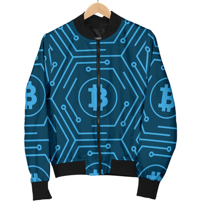 Cryptocurrency Pattern Print Design 04 Men Bomber Jacket