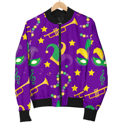 Mardi Gras Pattern Print Design 06 Men Bomber Jacket