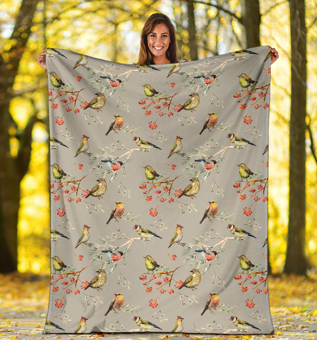 Birds Pattern Print Design 03 Premium Blanket