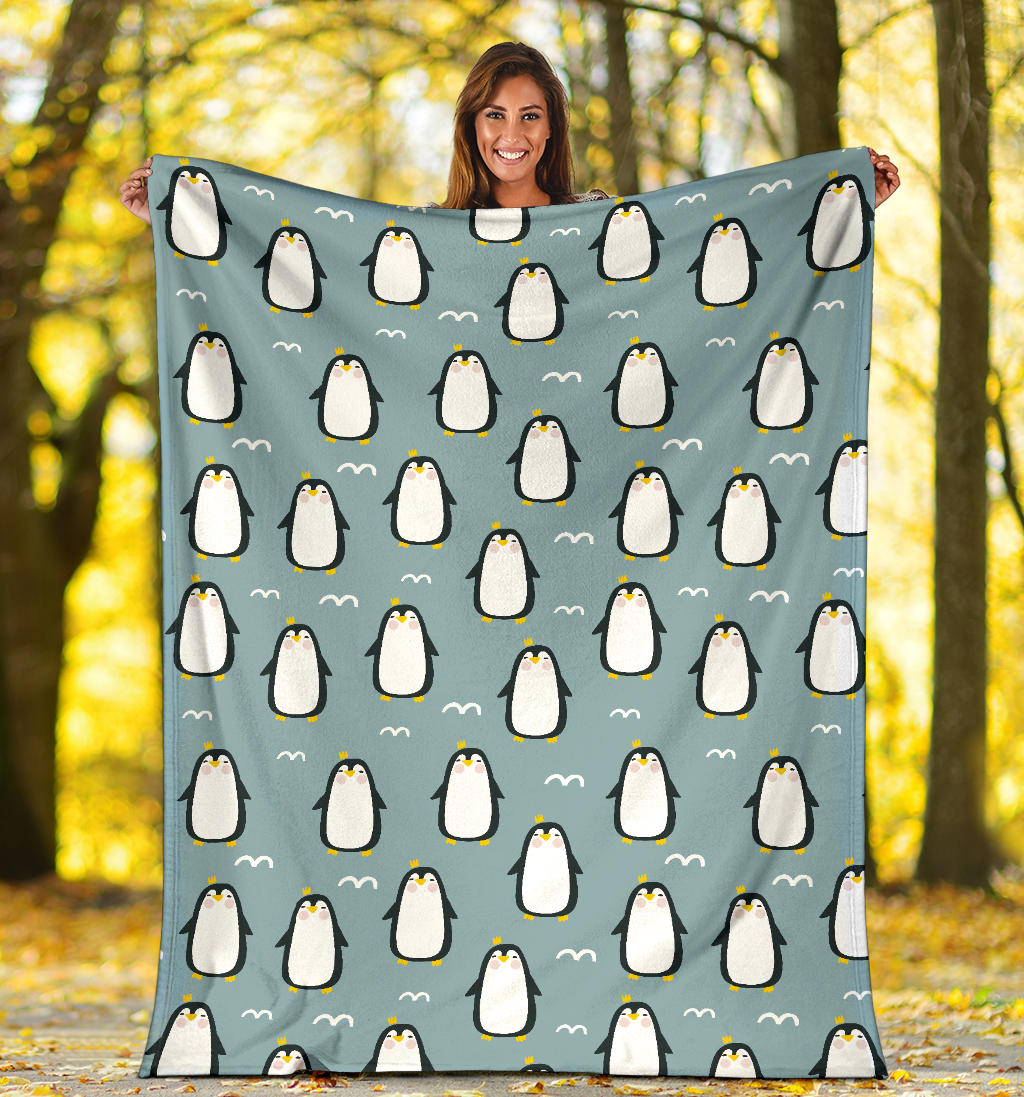 Penguin Pattern Print Design A02 Premium Blanket