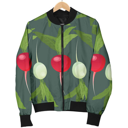 Radish Pattern Print Design A03 Men Bomber Jacket