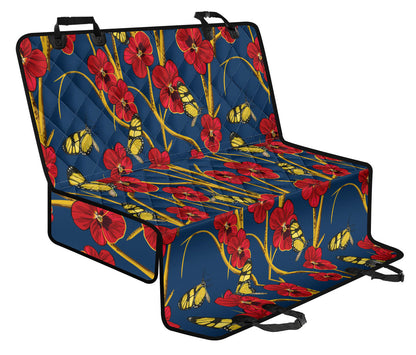 Pansy Pattern Print Design A01 Rear Dog Car Seat Cover Hammock