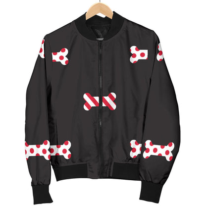 Dog Bone Pattern Print Design 04 Men Bomber Jacket