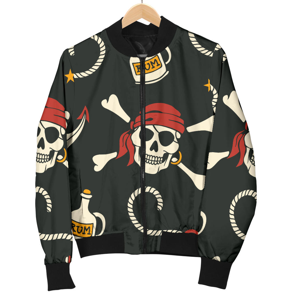Pirate Pattern Print Design A02 Men Bomber Jacket
