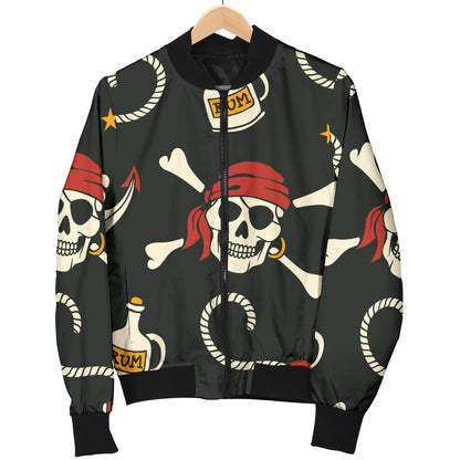 Pirate Pattern Print Design A02 Men Bomber Jacket