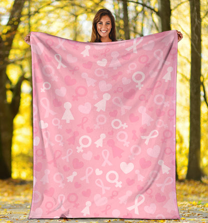 Breast cancer Pattern Print Design 01 Premium Blanket