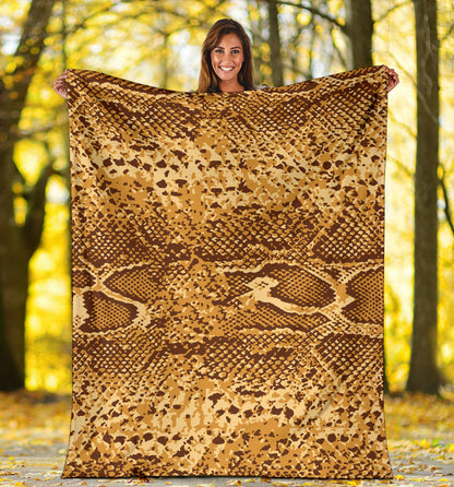 Python Brown Pattern Print Design A03 Premium Blanket