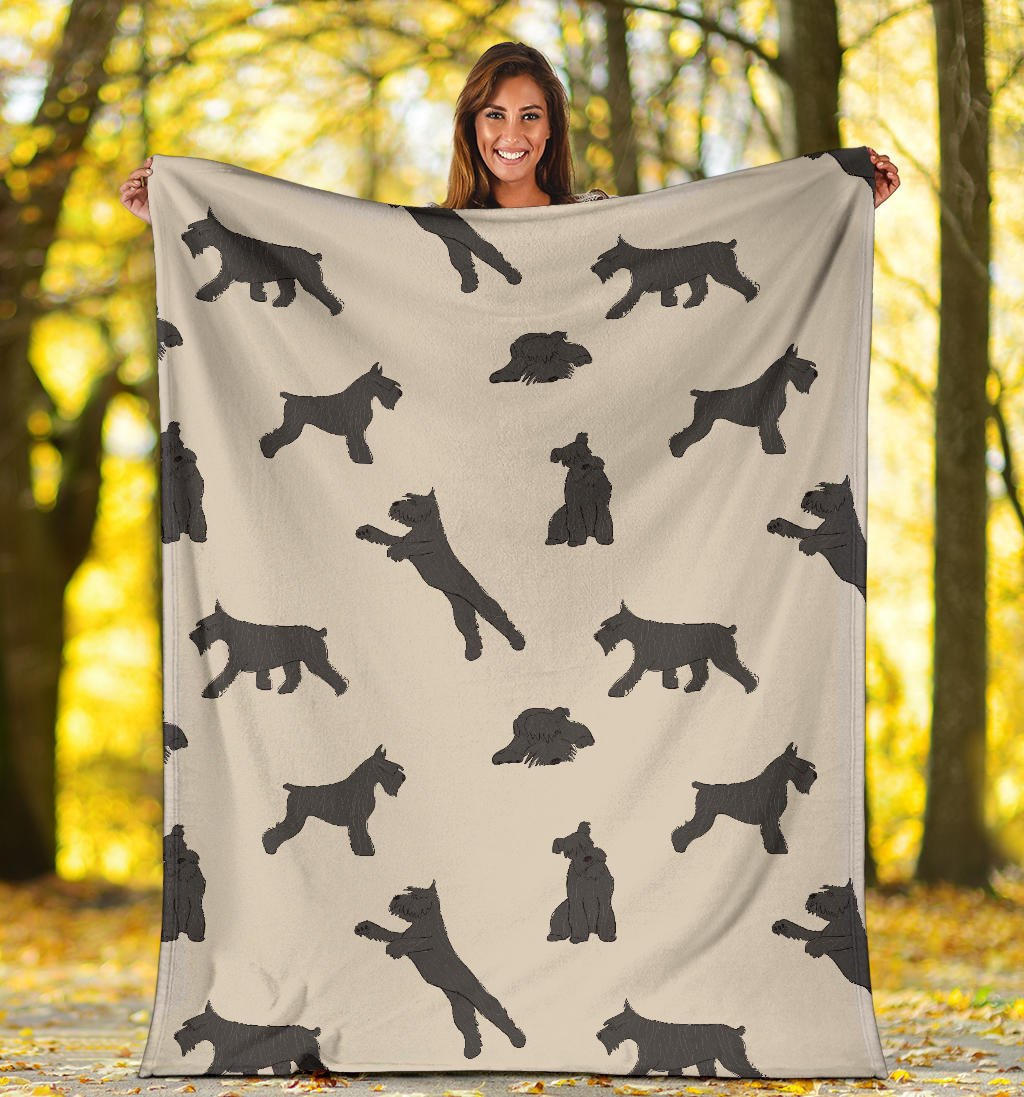 Schnauzers Pattern Print Design A06 Premium Blanket