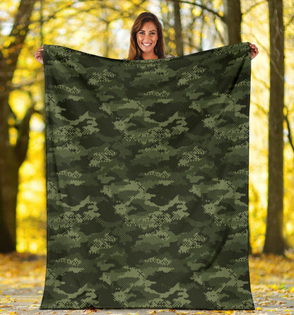 Army Camouflage Pattern Print Design 02 Premium Blanket