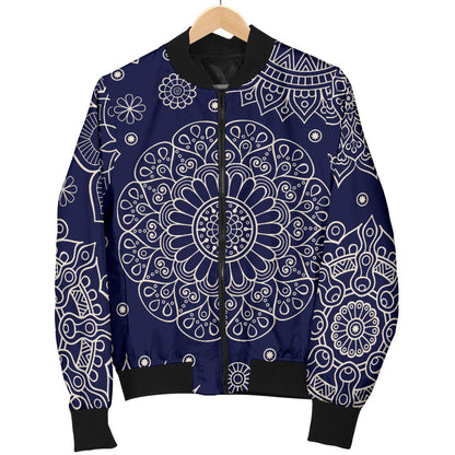 Mandala Pattern Print Design 02 Men Bomber Jacket