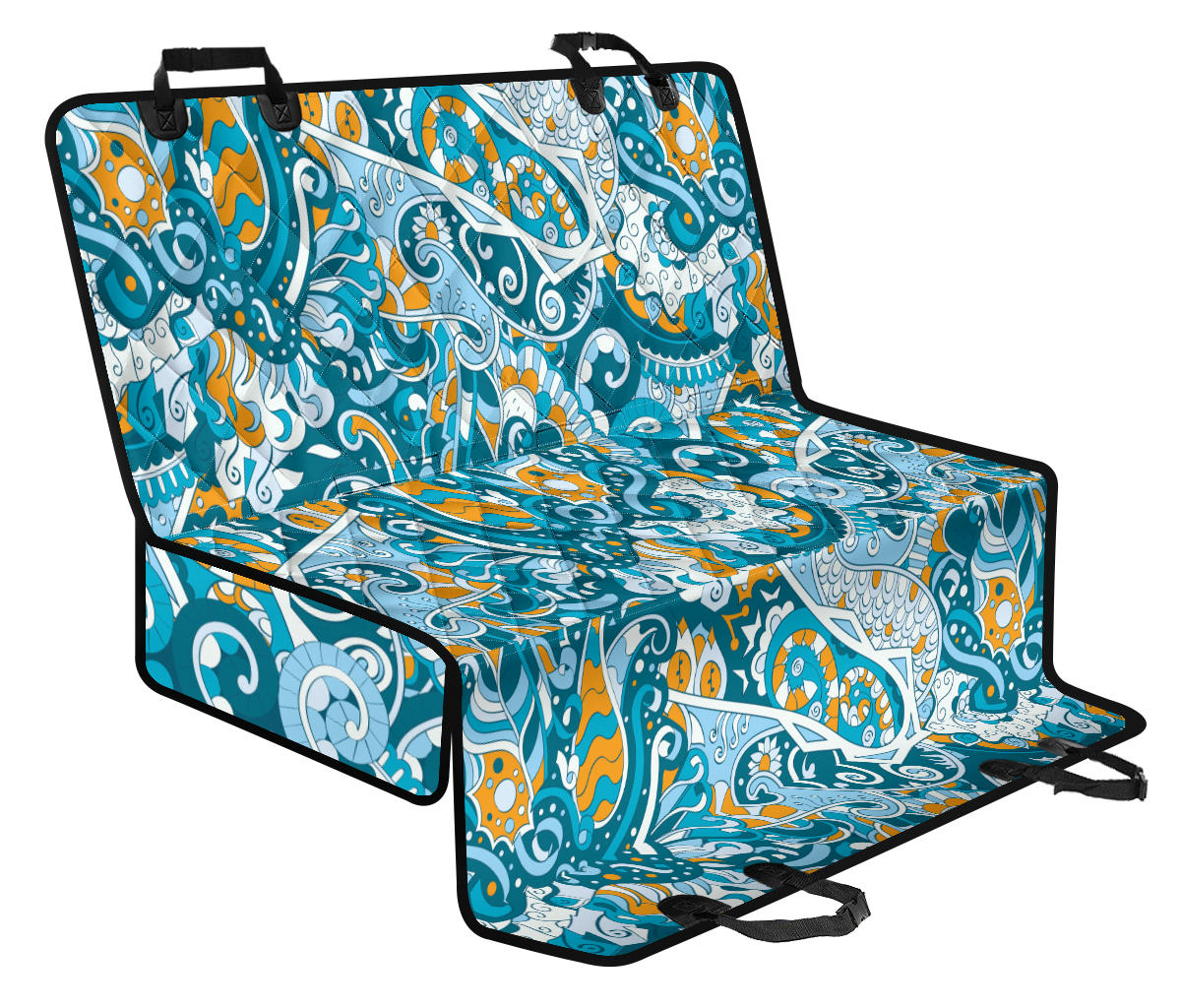 Funky Retro Pattern Print Design A03 Rear Dog Car Seat Cover Hammock