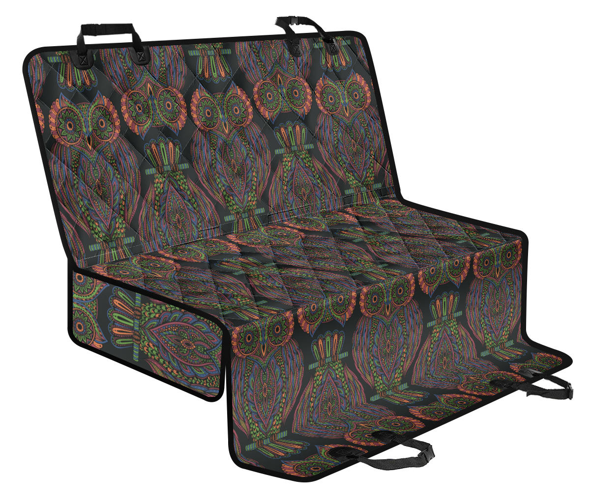 Owl Pattern Print Design A05 Rear Dog Car Seat Cover Hammock
