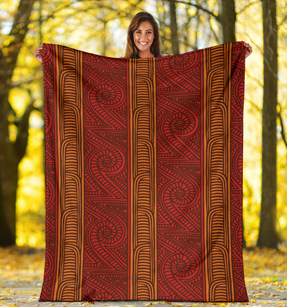 Maori Pattern Print Design 05 Premium Blanket
