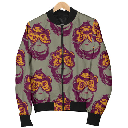 Chimpanzee Pattern Print Design 02 Men Bomber Jacket
