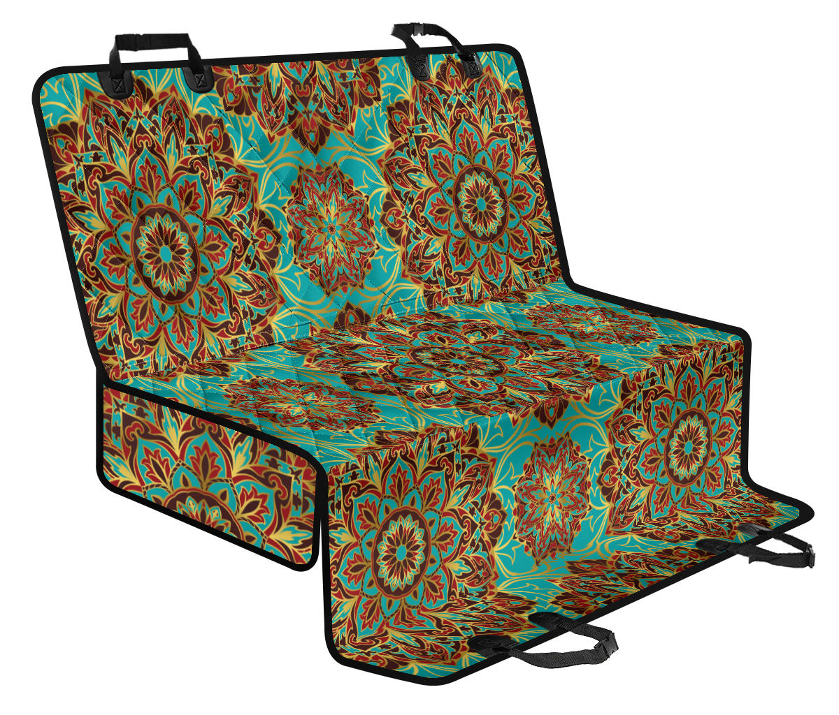 Medallion Pattern Print Design 02 Rear Dog Car Seat Cover Hammock