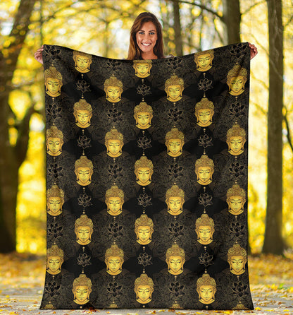 Buddha Pattern Print Design 04 Premium Blanket