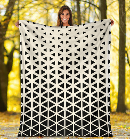 Geometric Black White Pattern Print Design 03 Premium Blanket