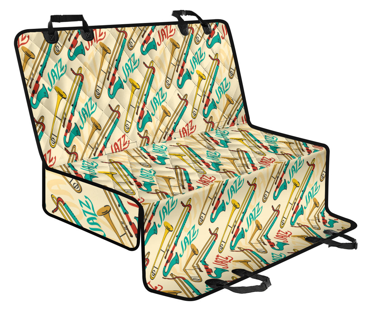 Trombone Pattern Print Design 03 Rear Dog Car Seat Cover Hammock