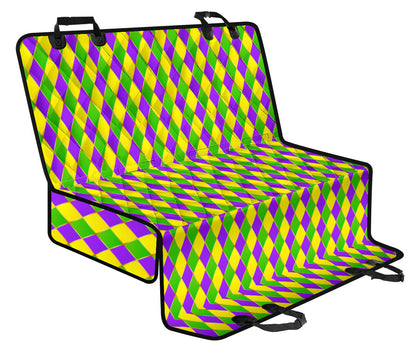 Mardi Gras Pattern Print Design 01 Rear Dog Car Seat Cover Hammock