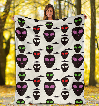 Alien Pattern Print Design 06 Premium Blanket