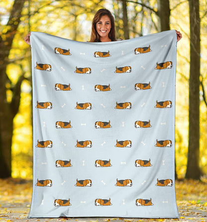Beagle Pattern Print Design 06 Premium Blanket