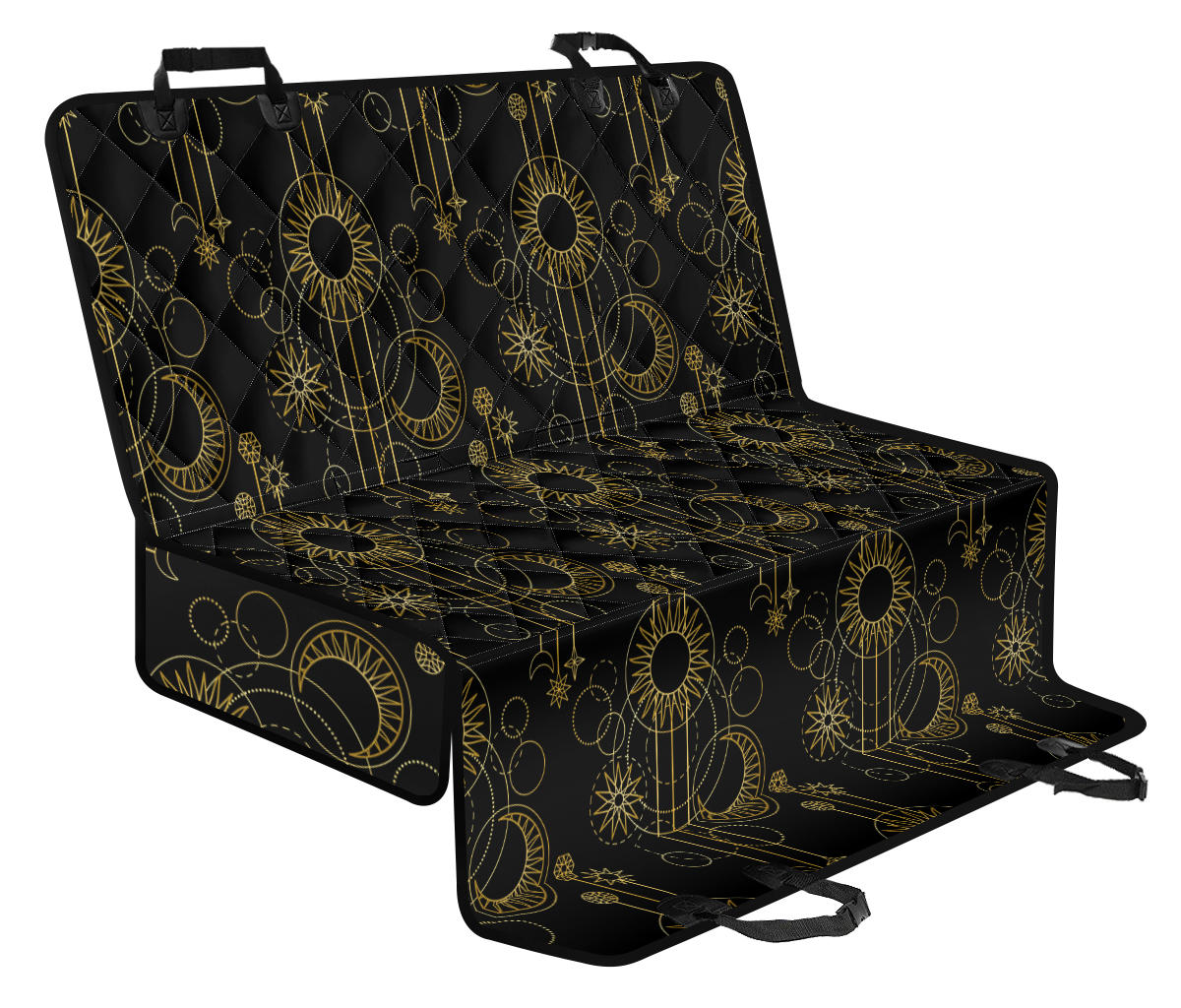 Moon Boho Style Pattern Print Design 01 Rear Dog Car Seat Cover Hammock