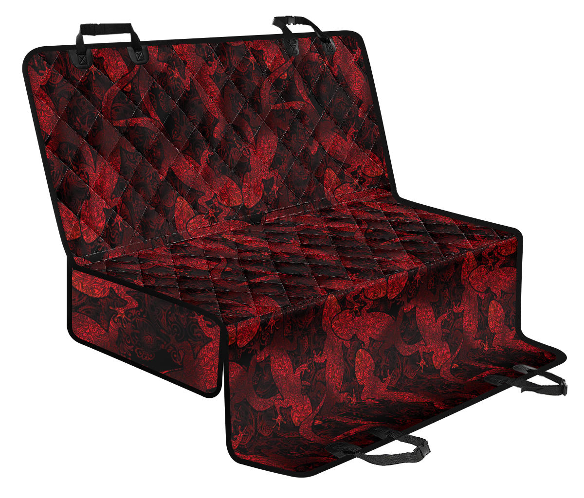 Gecko Pattern Print Design 04 Rear Dog Car Seat Cover Hammock