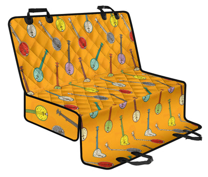 Banjo Pattern Print Design 02 Rear Dog Car Seat Cover Hammock