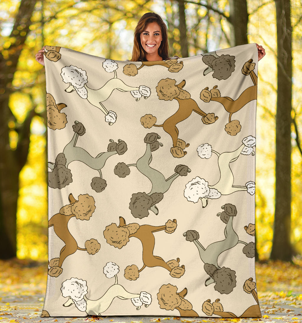 Poodle Pattern Print Design A01 Premium Blanket