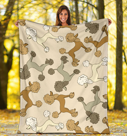 Poodle Pattern Print Design A01 Premium Blanket