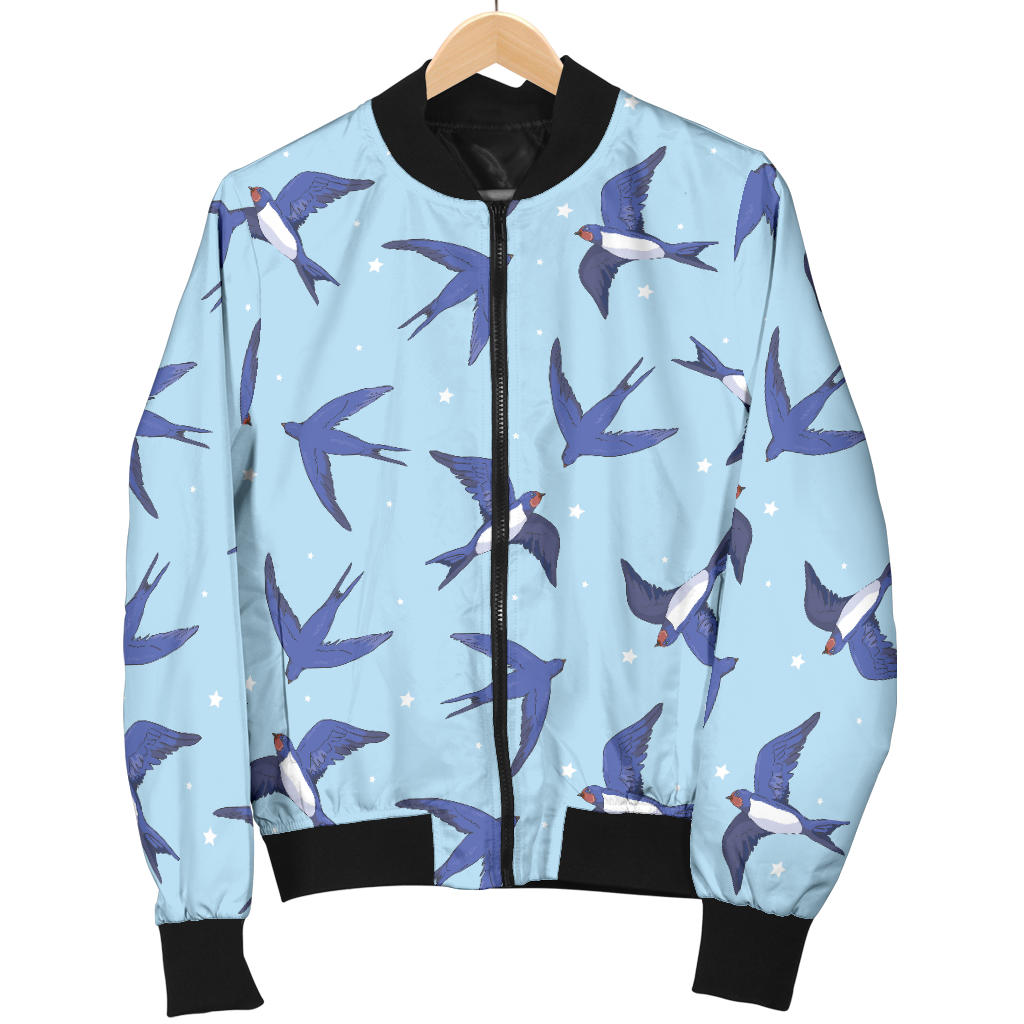Swallow Bird Pattern Print Design 06 Men Bomber Jacket