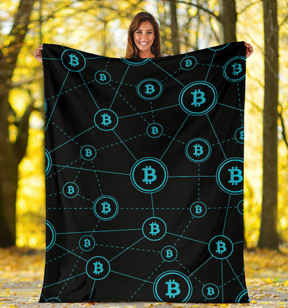 Cryptocurrency Pattern Print Design 01 Premium Blanket