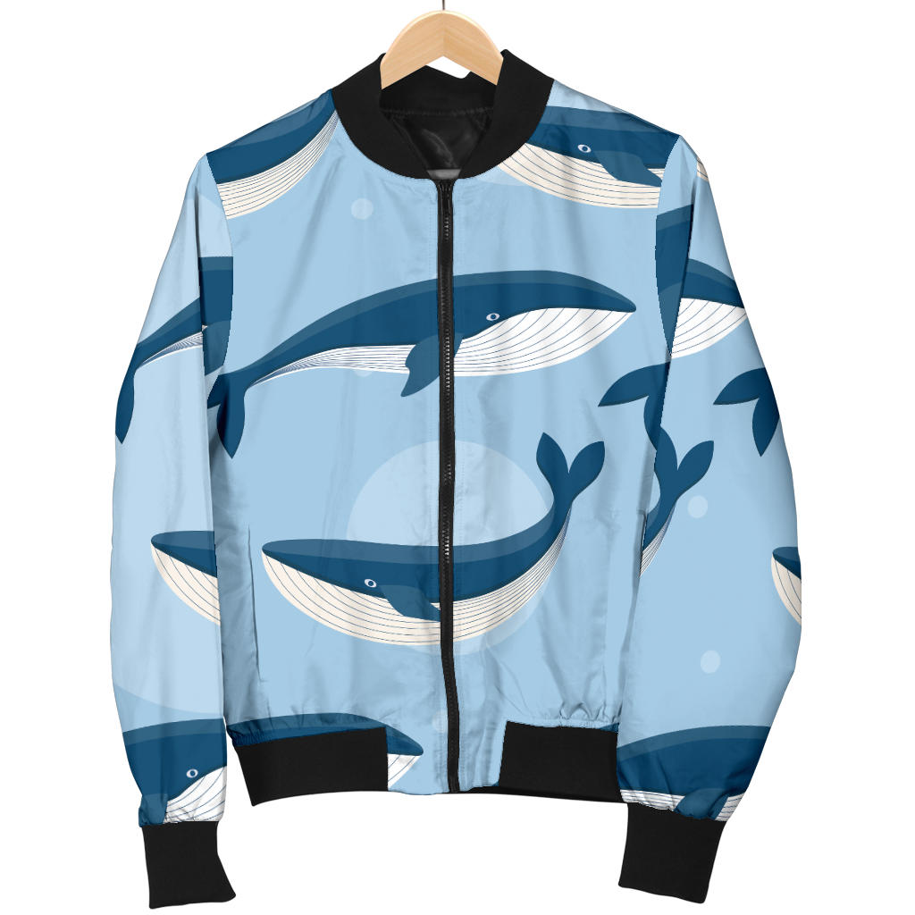 Blue Whale Pattern Print Design 02 Men Bomber Jacket