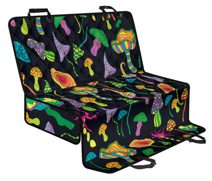 Psychedelic Mushroom Pattern Print Design A02 Rear Dog Car Seat Cover Hammock