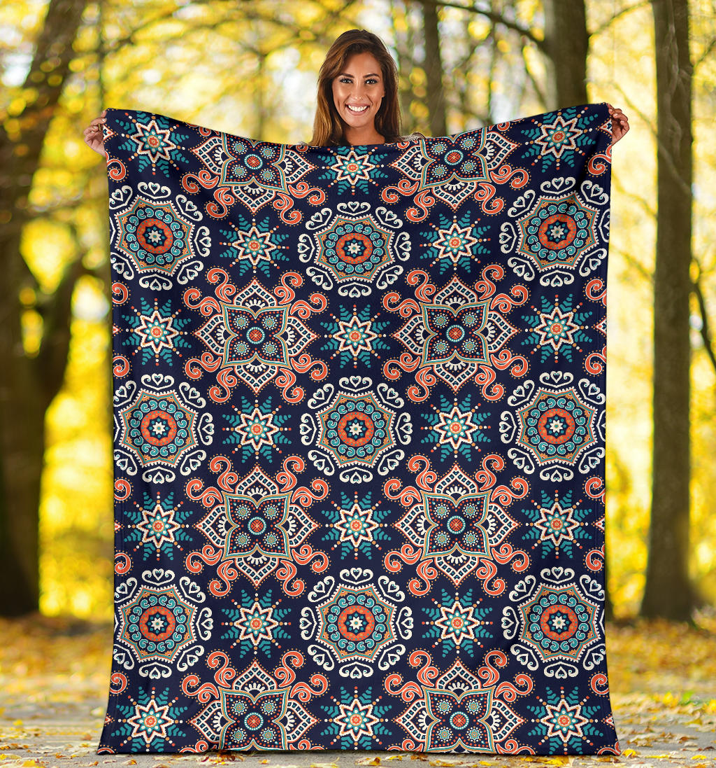 Bohemian Pattern Print Design 02 Premium Blanket
