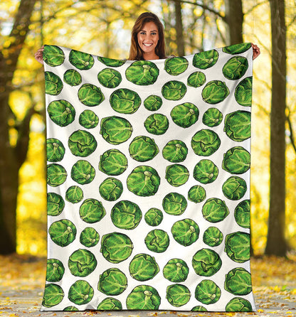Brussels Sprouts Pattern Print Design 02 Premium Blanket