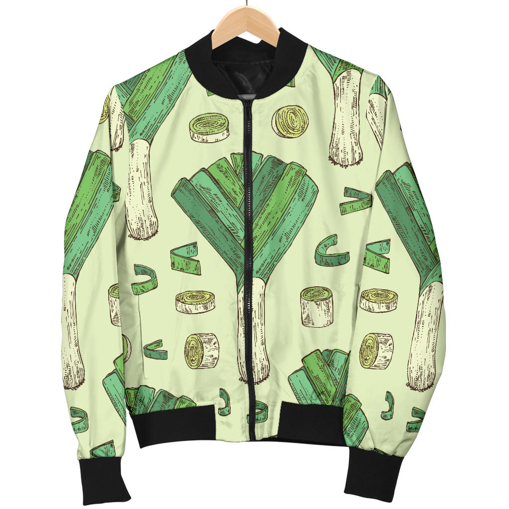 Leek Pattern Print Design 04 Men Bomber Jacket