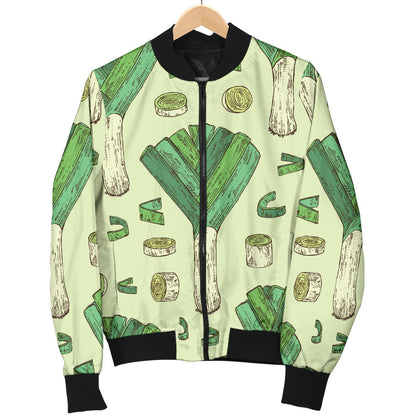 Leek Pattern Print Design 04 Men Bomber Jacket