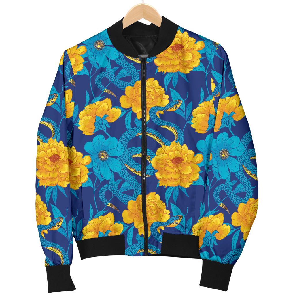 Boa Pattern Print Design 01 Men Bomber Jacket