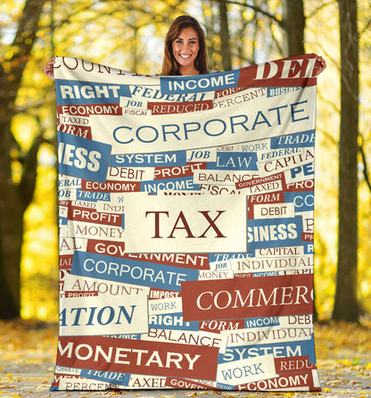 Accounting Financial Pattern Print Design 01 Premium Blanket