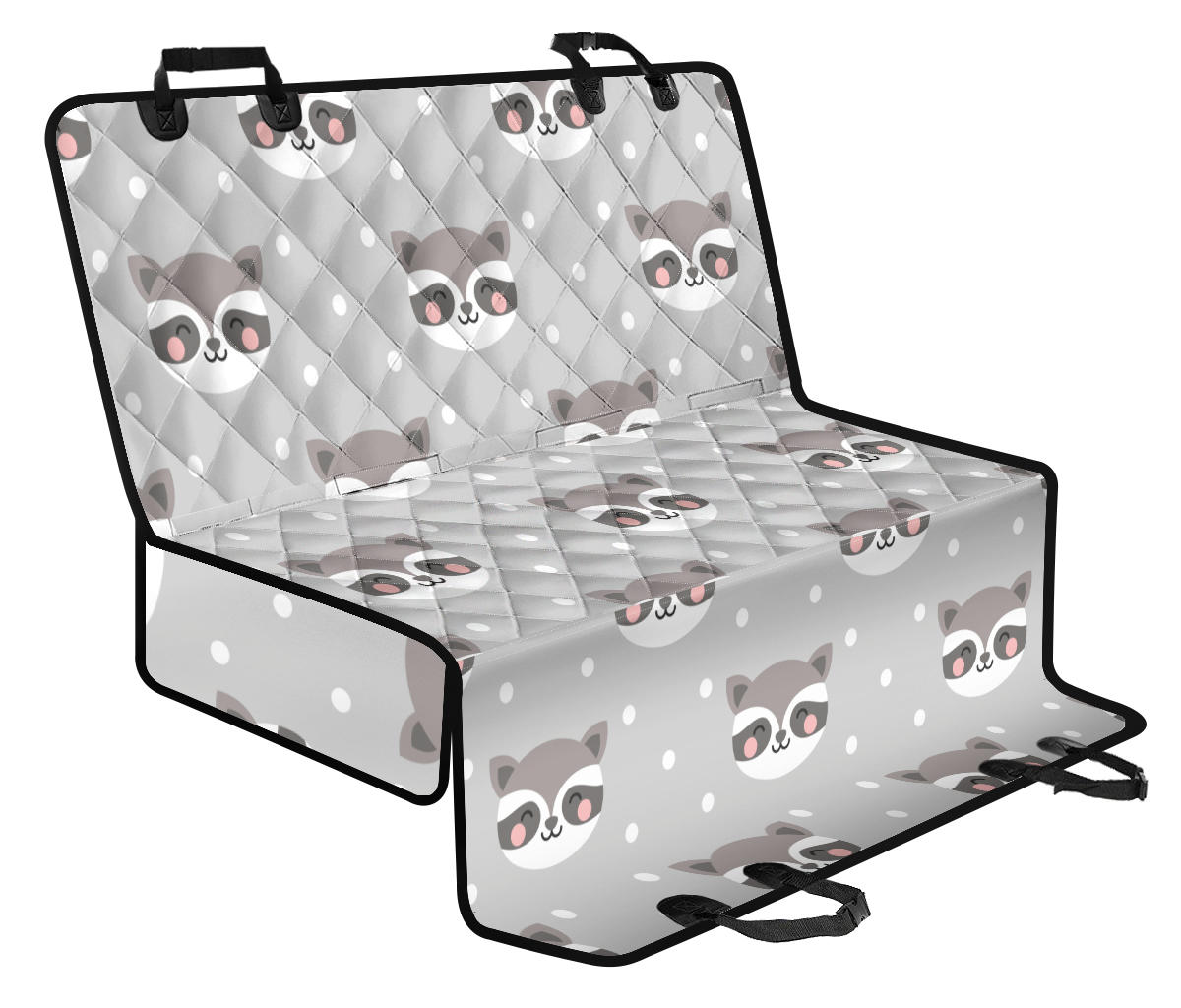 Raccoon Pattern Print Design A04 Rear Dog Car Seat Cover Hammock