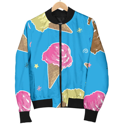 Ice Cream Pattern Print Design 01 Men Bomber Jacket