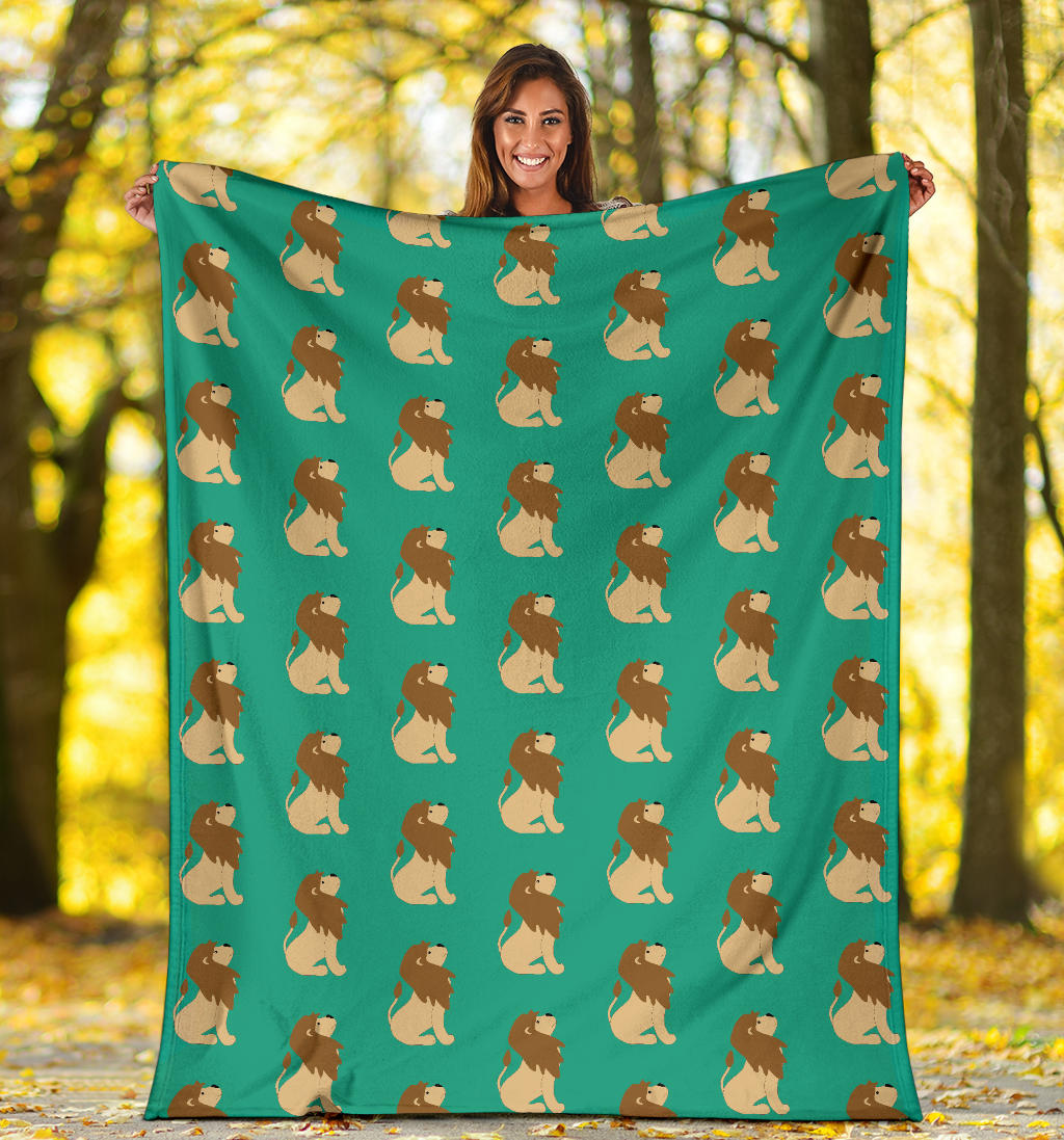Lion Pattern Print Design 02 Premium Blanket