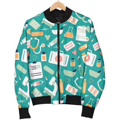 Medical Pattern Print Design 03 Men Bomber Jacket