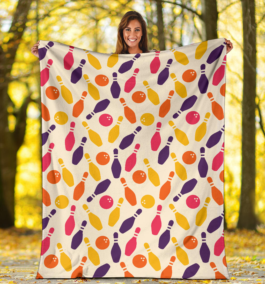 Bowling Pattern Print Design 06 Premium Blanket