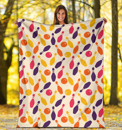 Bowling Pattern Print Design 06 Premium Blanket