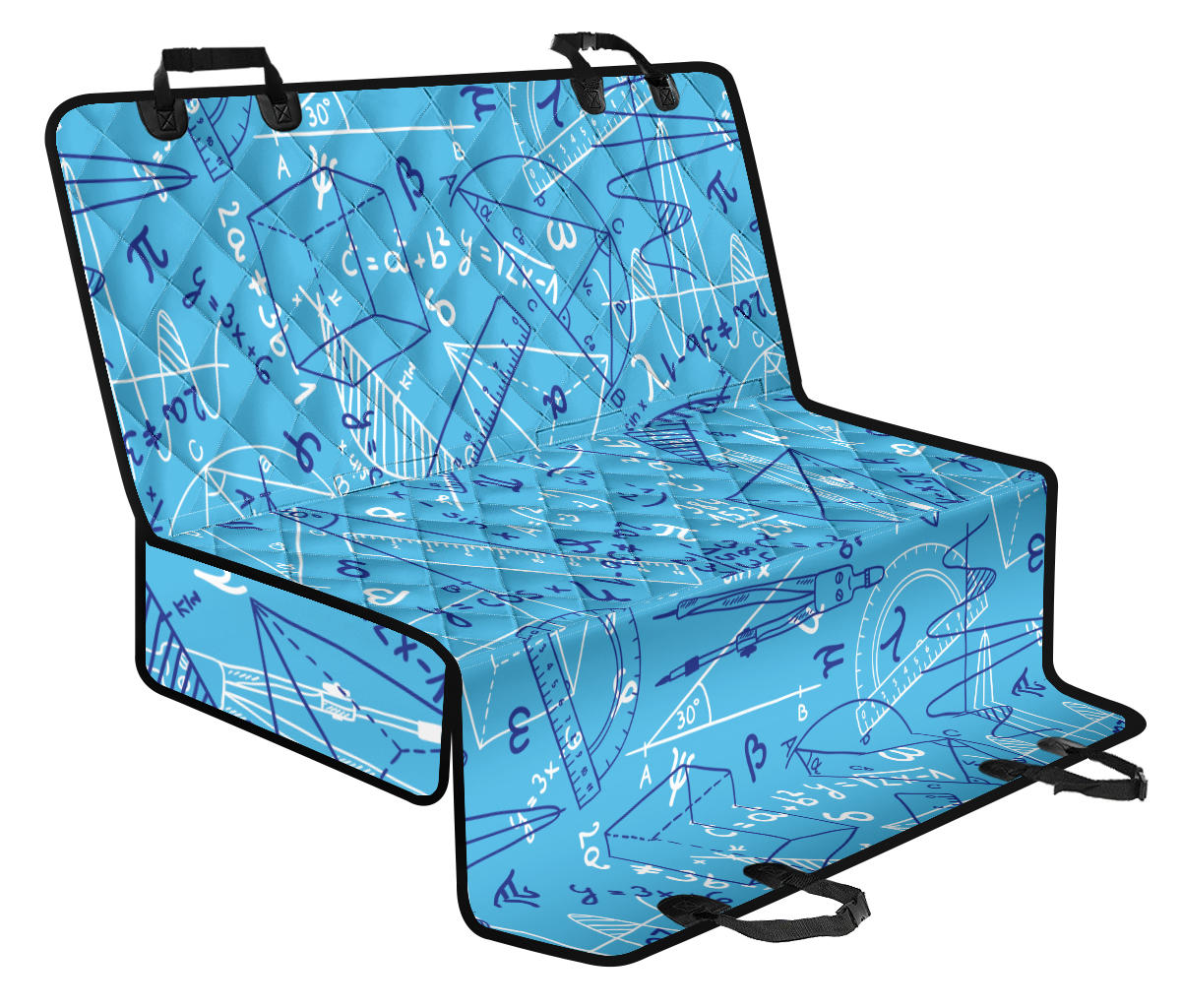 Math Pattern Print Design 02 Rear Dog Car Seat Cover Hammock